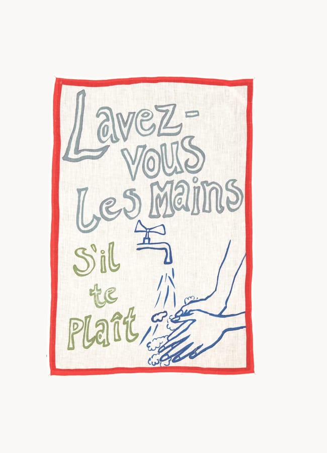 wash your hands tea towel