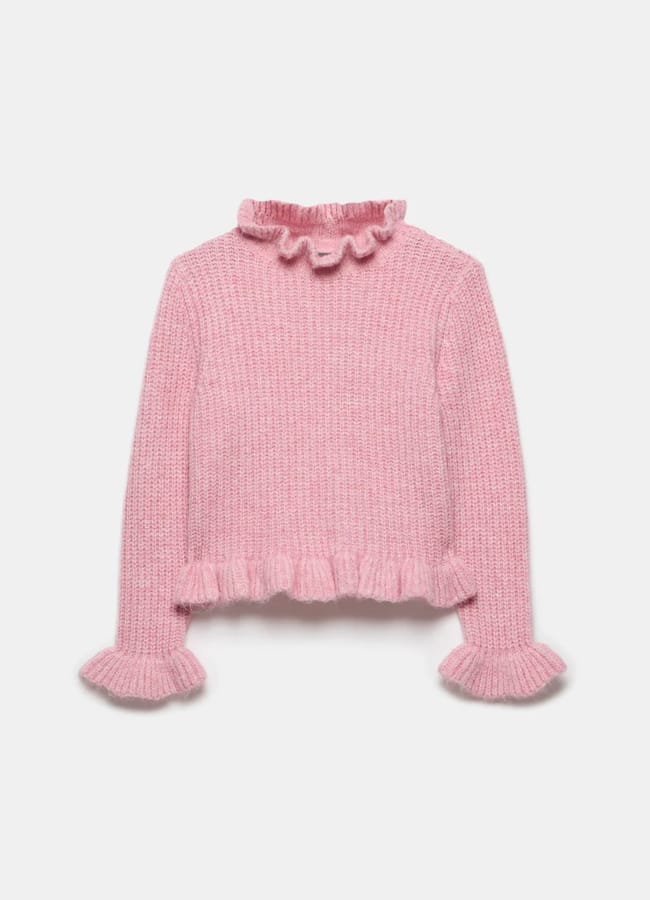 MINT VELVET Pink Wool Blend Ruffle Detail Jumper