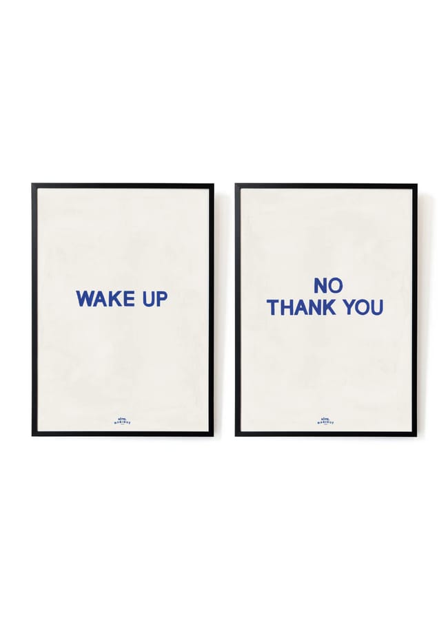 MY UNCLES HOUSE Hotel Magique Wake Up, No Thank You Set of 2 Art Prints