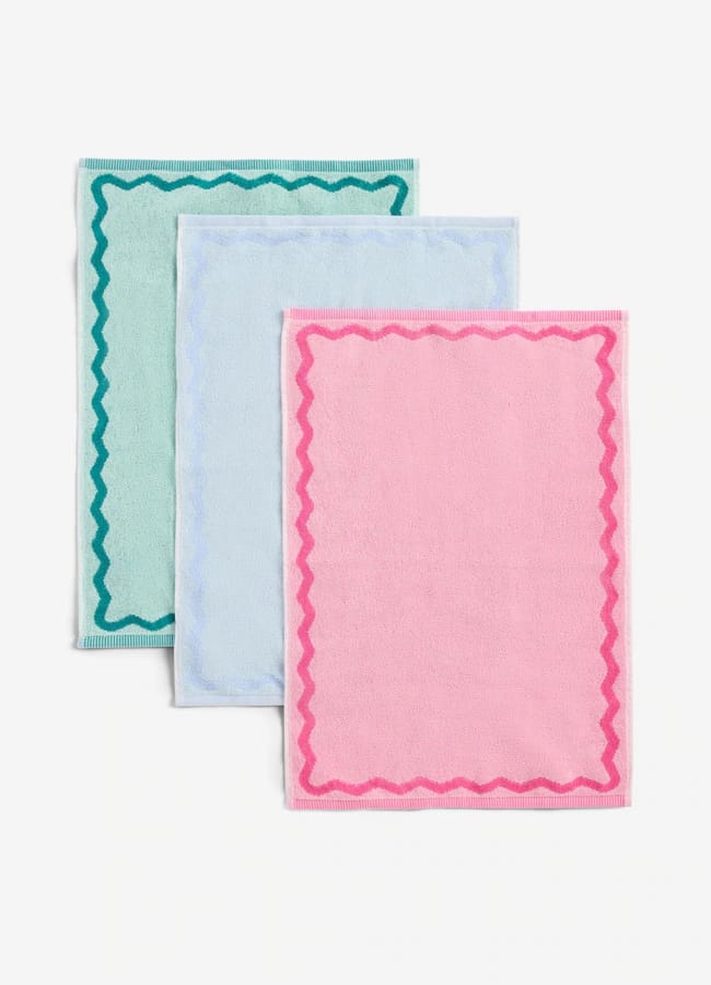 NEXT Multi Terry 100% Cotton Set of 3 Tea Towels