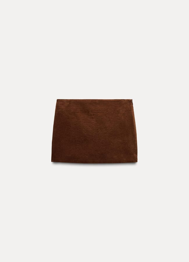 brown VELVET MINI SKIRT