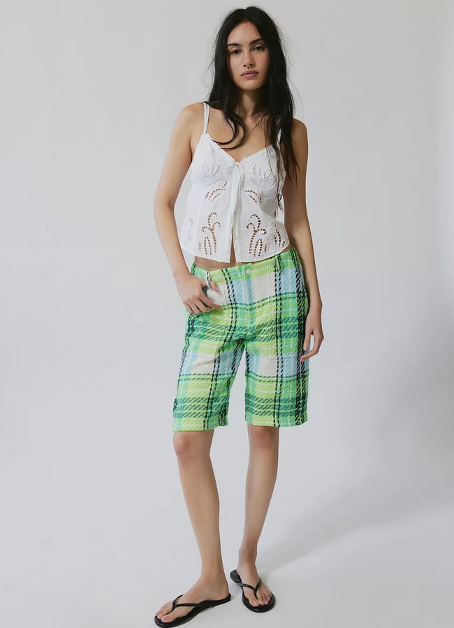 Capri Plaid Bermuda Shorts