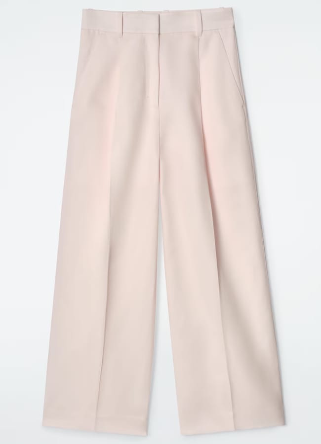 cos wide leg pink trousers