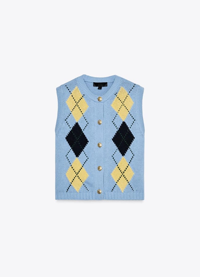 diamond knit waistcoat