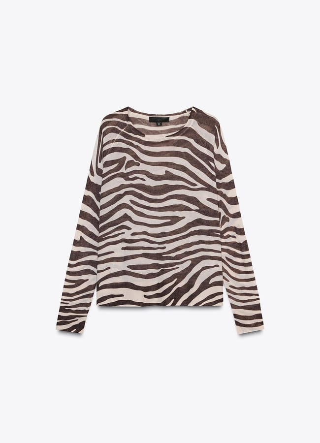 zebra print sweater