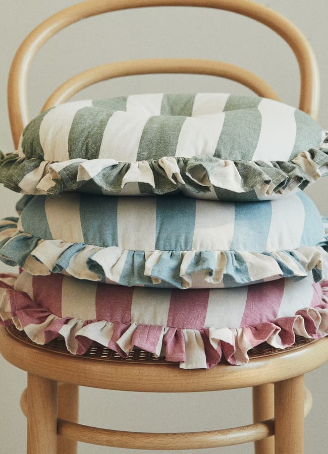 H&M Frill-trimmed cotton seat cushions