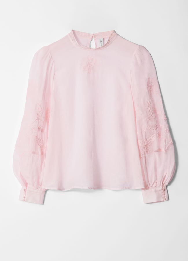 & OTHER STORIES Embroidered Ramie Blouse
