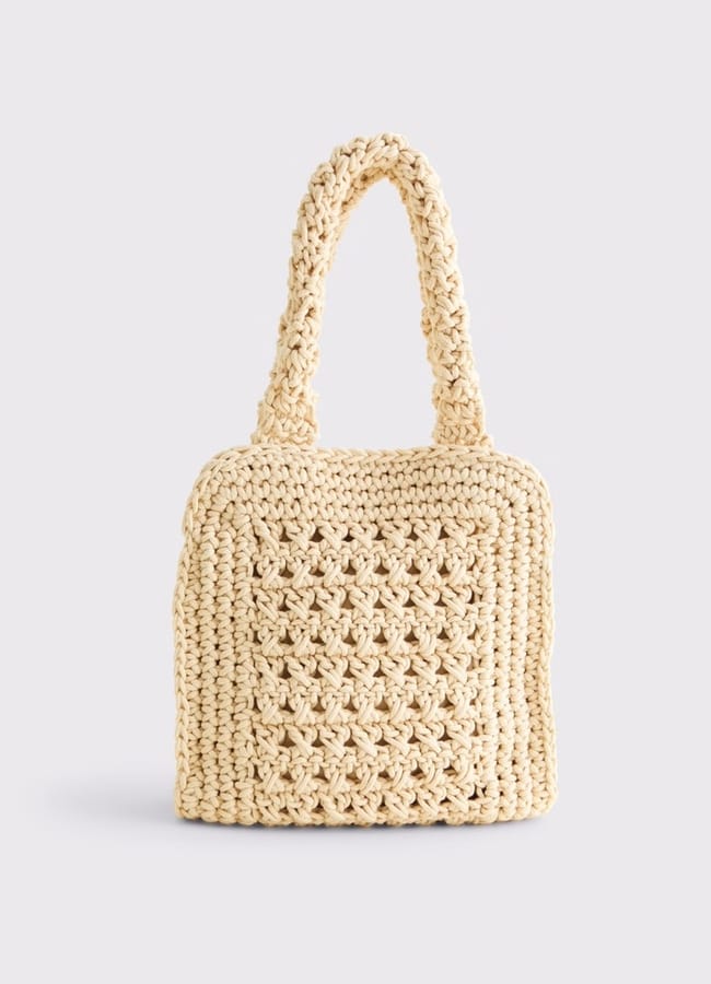 Abercrombie & Fitch Crochet-Style Shopper Bag