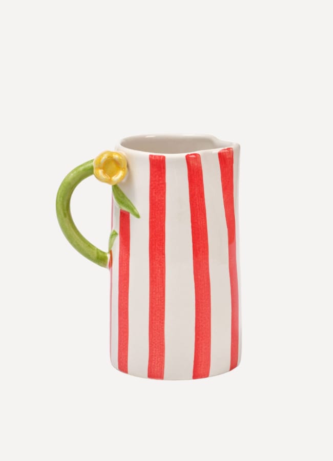 red and white stripe jug