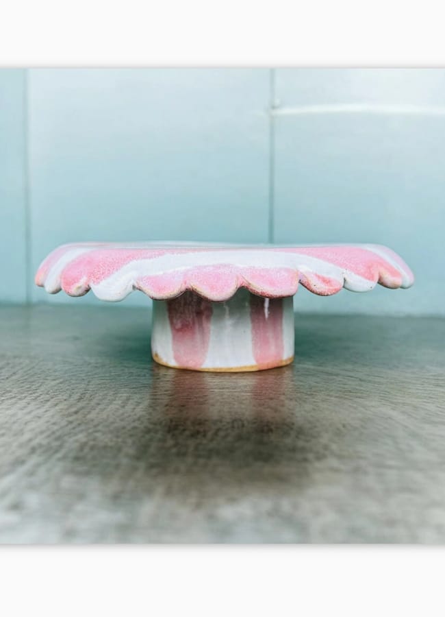Esem & Bird Candy Stripe Cake Stand 20cm
