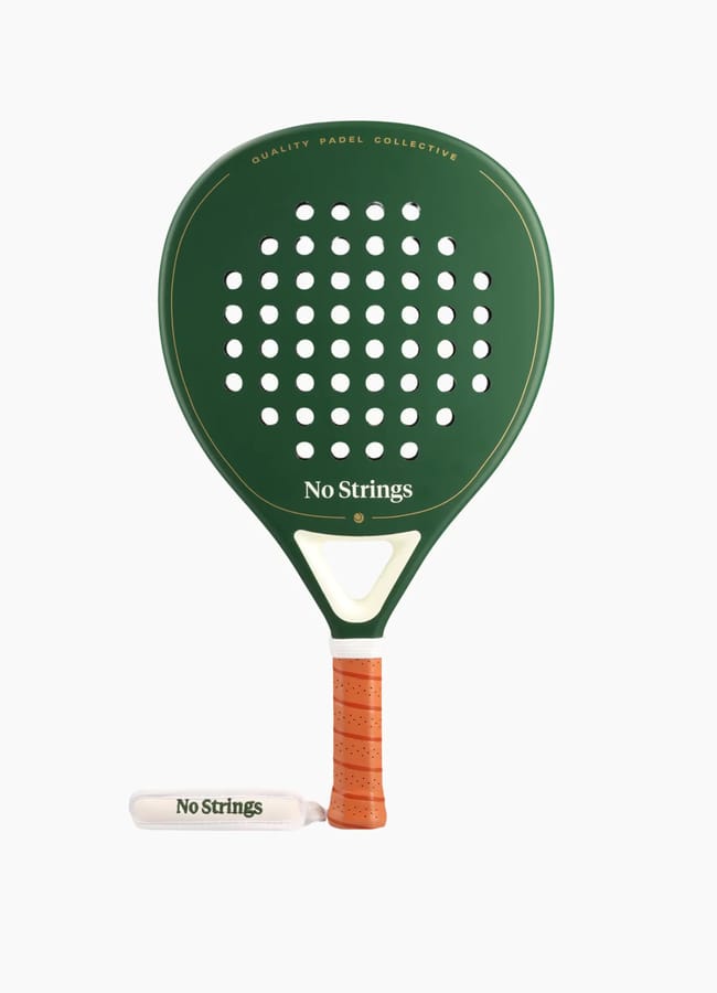 green and white padel racket