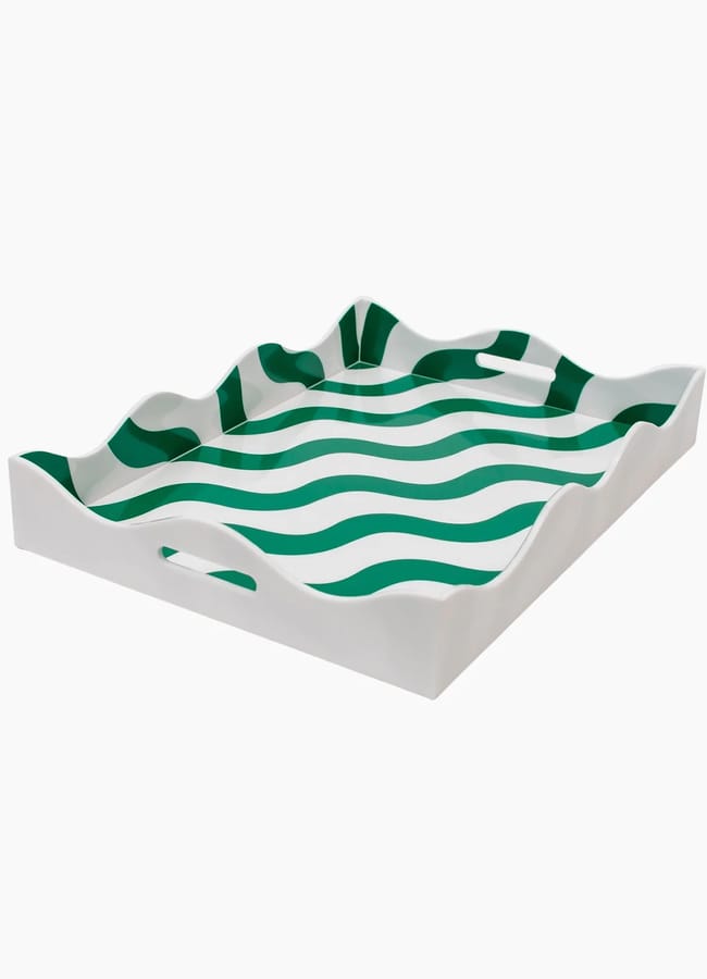 Green Scallop Tray by CasaCarta