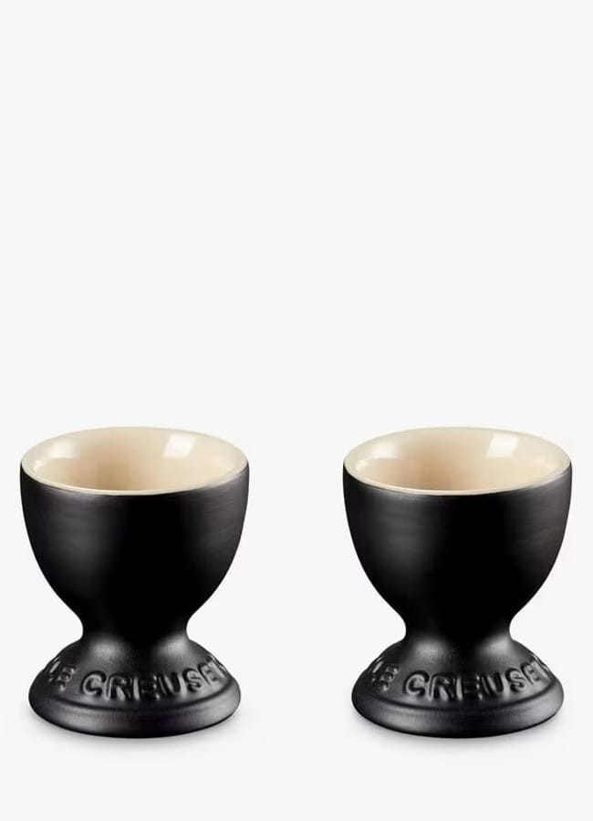 Le Creuset Stoneware Egg Cups, Set of 2, Matte Black
