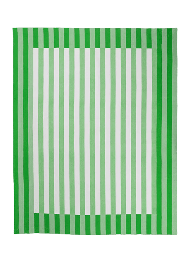 Lush Green Stripe Tablecloth Late Afternoon