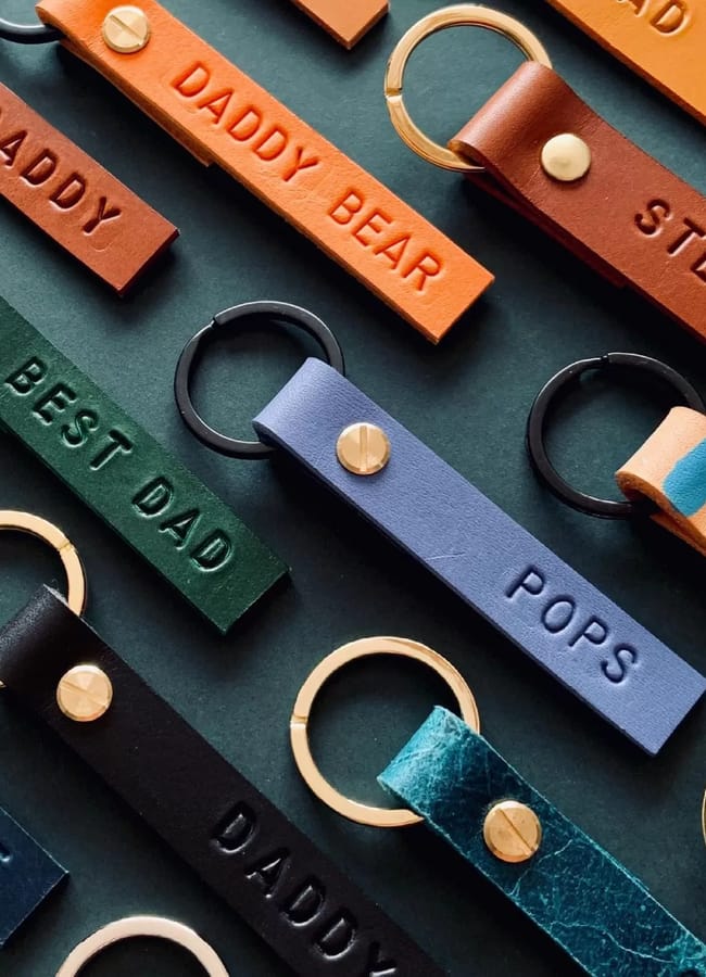 Personalised Leather Keyring