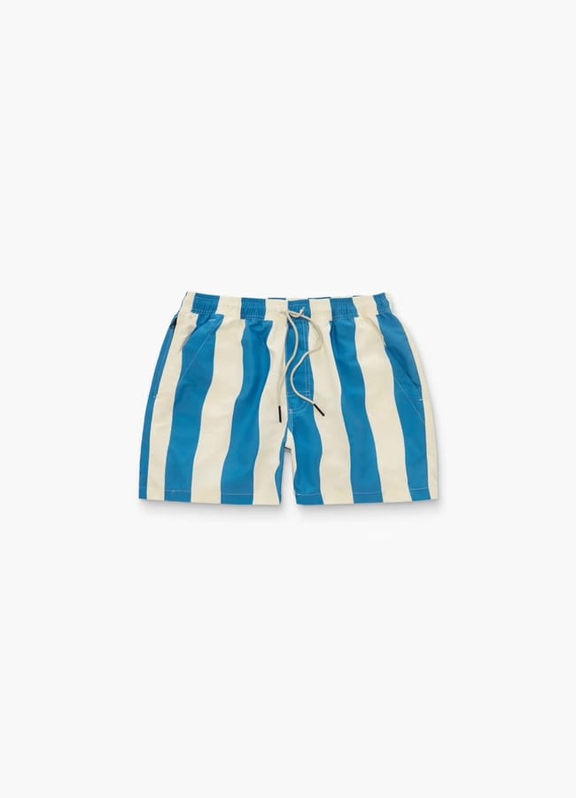 blue and white OAS Waver Swim Shorts
