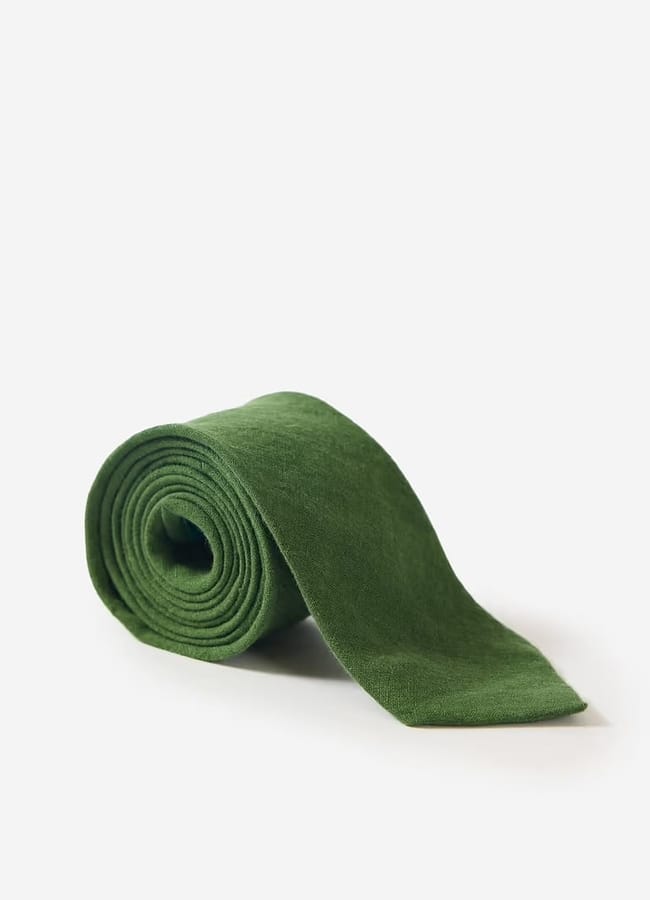 moss green Percival Linen Tie
