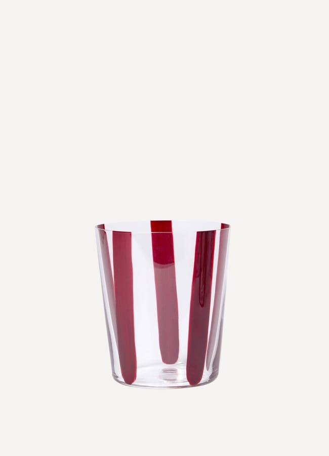 The Conran Shop Nova Stripe Burgundy 360ml, Set of 4
