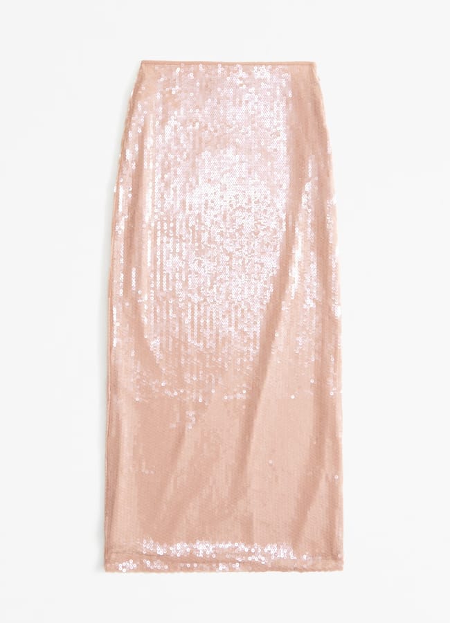Abercrombie & Fitch Sequin Sheer Maxi Skirt