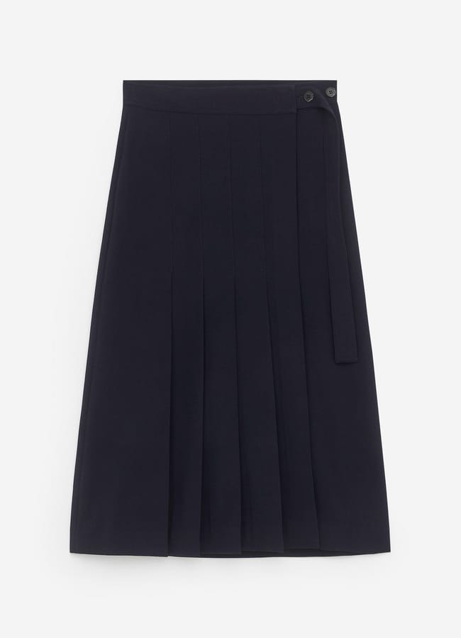 Arket Pleated Wool-Blend Skirt