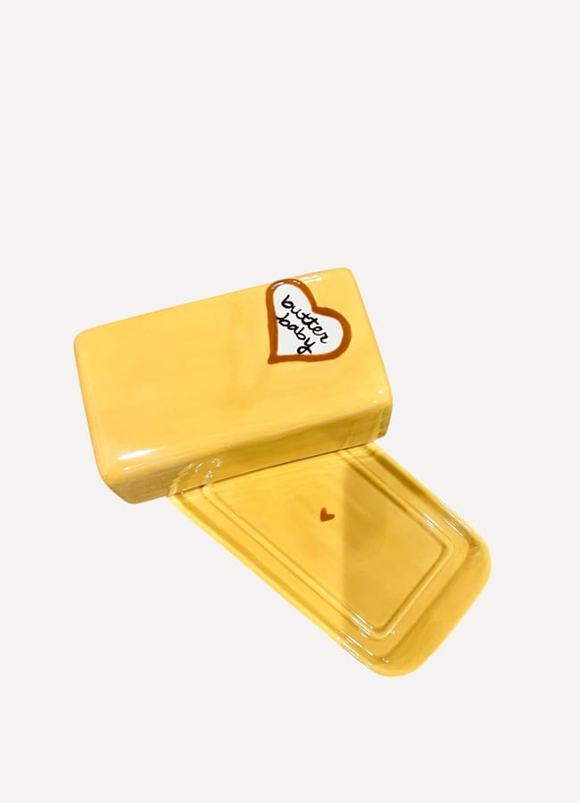 Caitlin Rounds Antiques Hand-painted “butter baby” European Butter Dish