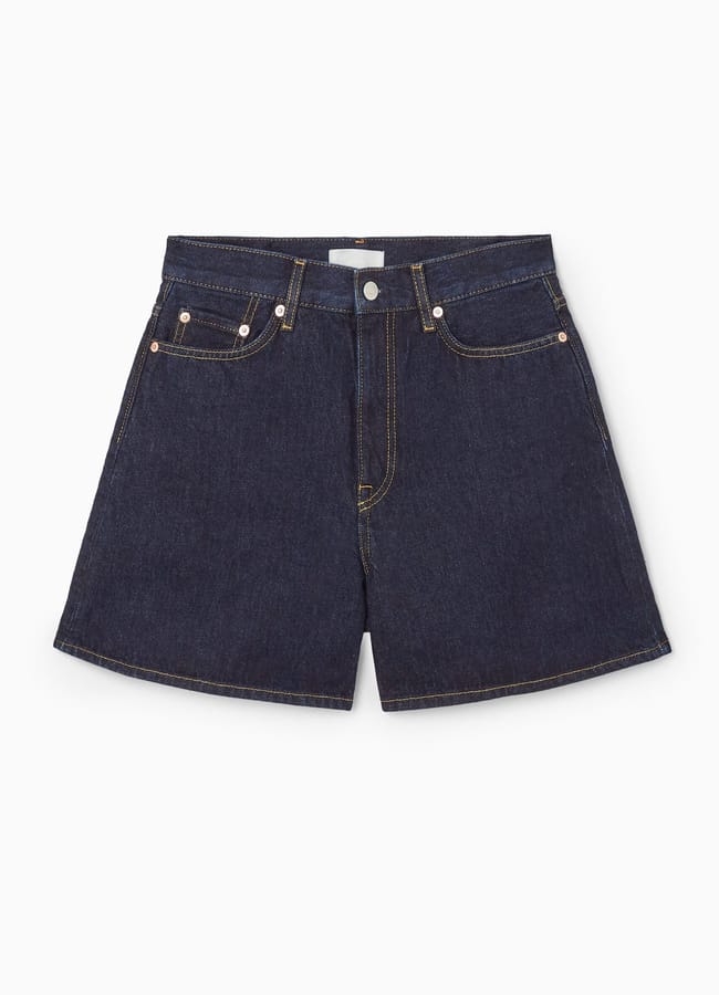 black Cos HIGH-RISE DENIM SHORTS