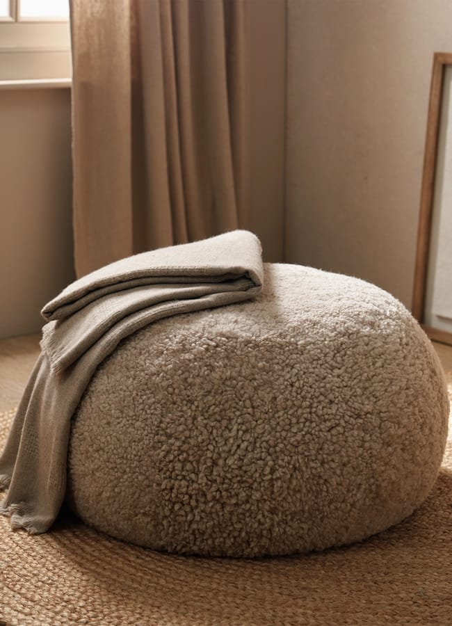 Cosy Sheepskin Pouffe