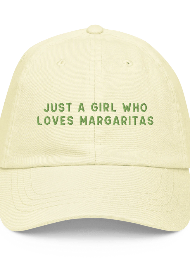 Girl Gang Just A Girl Who Loves Margaritas Embroidered Pastel Baseball Cap