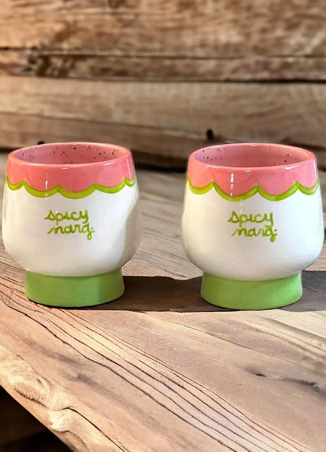 Hand-painted spicy marg Glasses:Set of Two