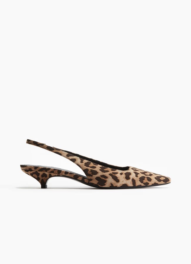 leopard print H&M Pointed slingbacks