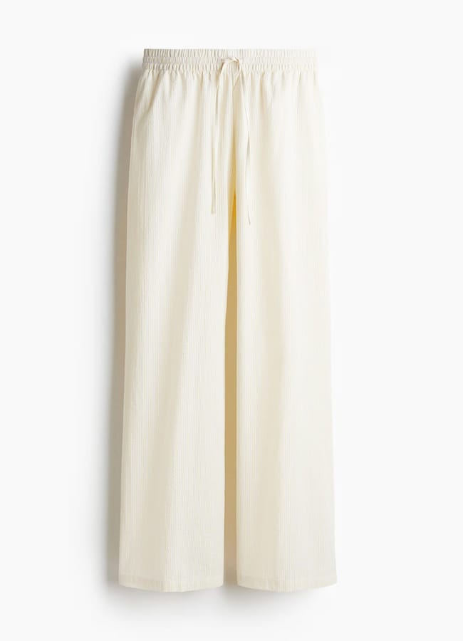 H&m Seersucker drawstring trousers copy