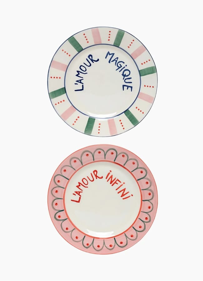 L’Amour Dessert Plates Set of 2
