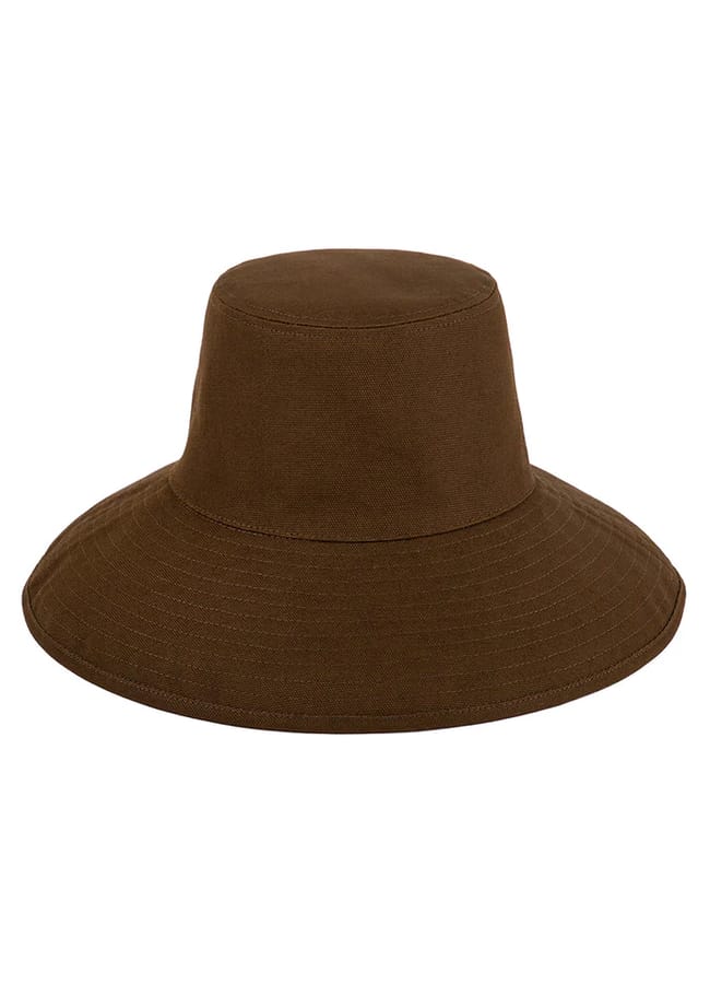 brown bucket hat