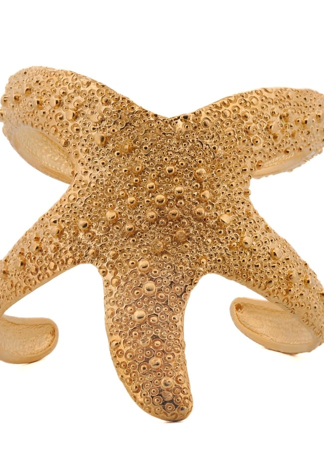 Majestic Starfish Gold Chunky Cuff Bracelet - Gold