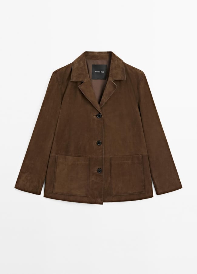 Massimo Dutti Flowing suede leather blazer
