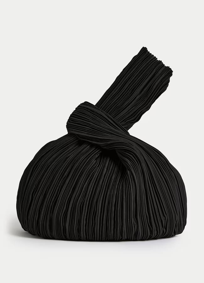 black M&S Plisse Grab Bag