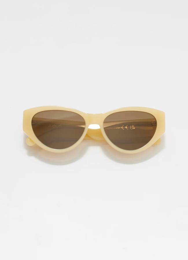 Polarized Cat-Eye Acetate Sunglasses in yellow