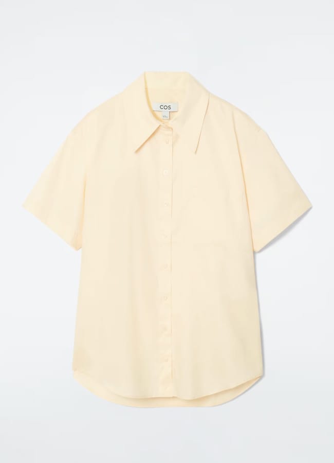 yellow RELAXED SHORT-SLEEVED COTTON SHIRT - Cos
