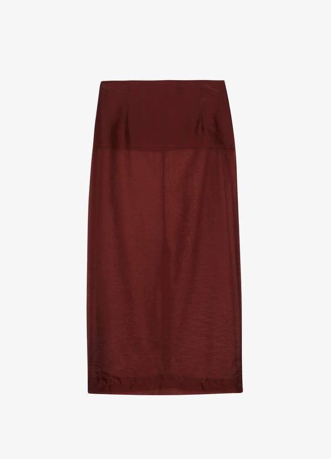 Peri Sheer Silk-Blend Midi Skirt