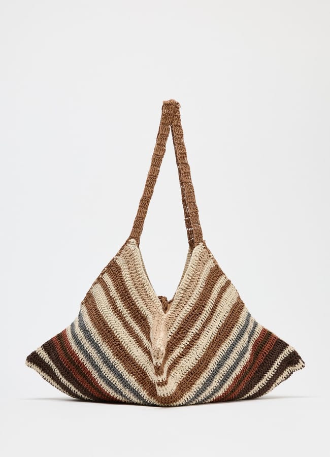 Zara CROCHET-EFFECT SHOULDER BAG