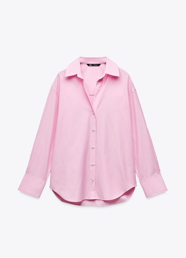 Zara OXFORD SHIRT WITH COTTON in. pink