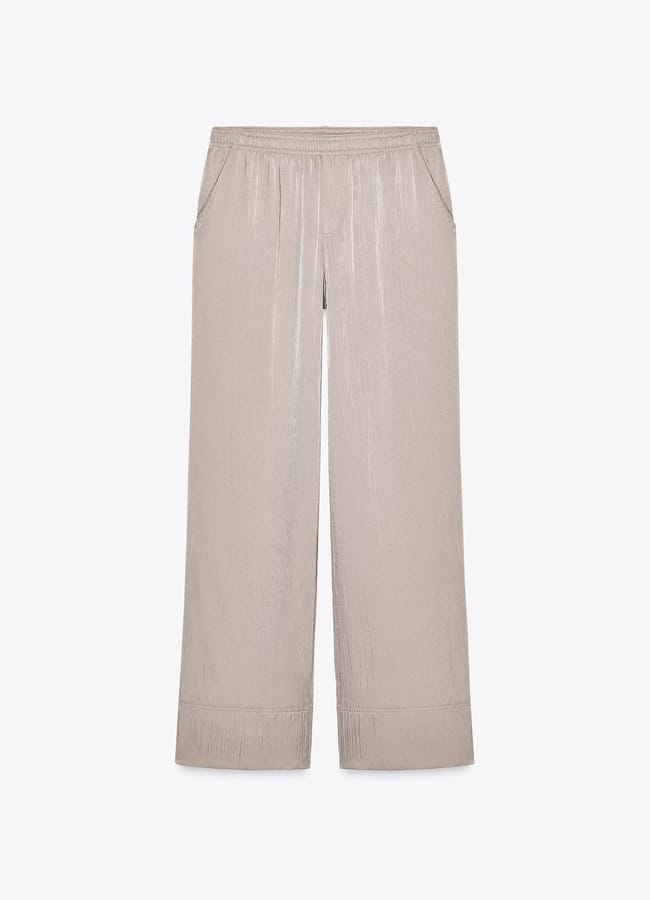 Zara SATIN PYJAMA-STYLE TROUSERS