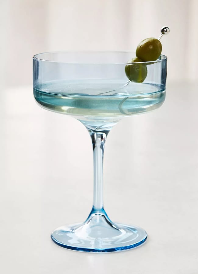 blue coupe glass
