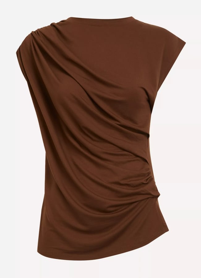 brown draped Canalita Top