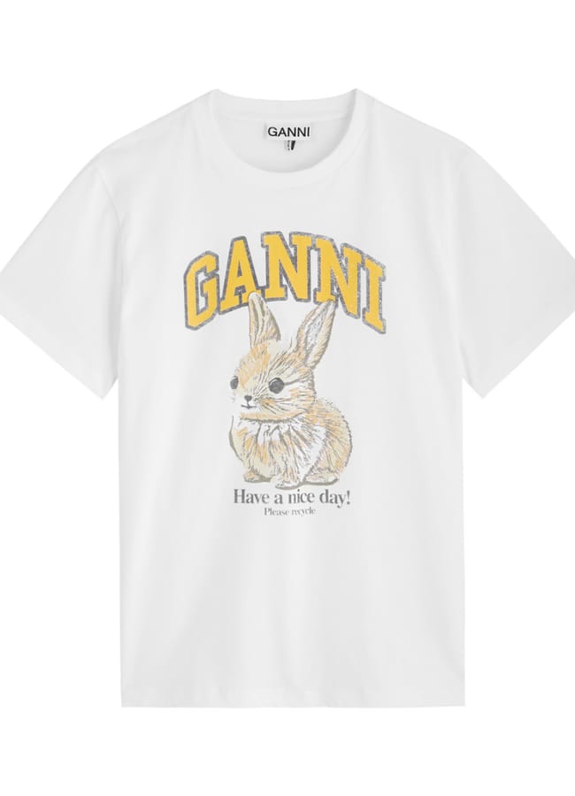 Ganni Printed Bunny TShirt New Summer Holiday Find
