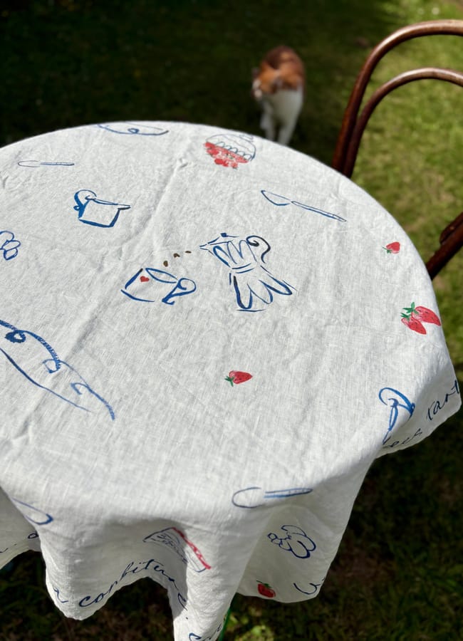 DINETTE Breakfast in Paris - Linen bistro tablecloth