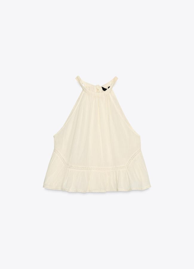 EMBROIDERED GAUZE TOP