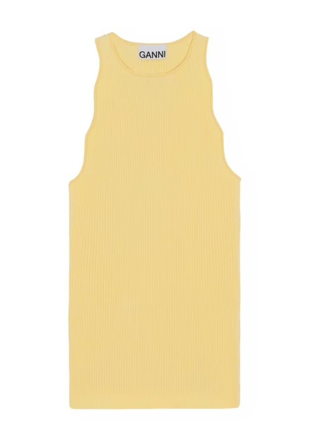 scallop sleeve yellow vest