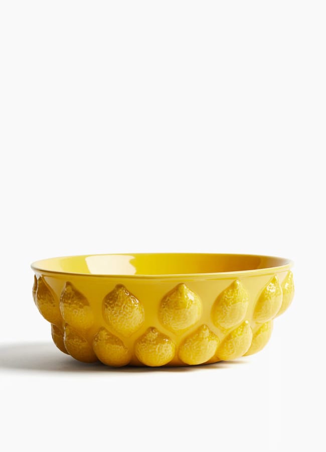 lemon trim H&M Large stoneware bowl