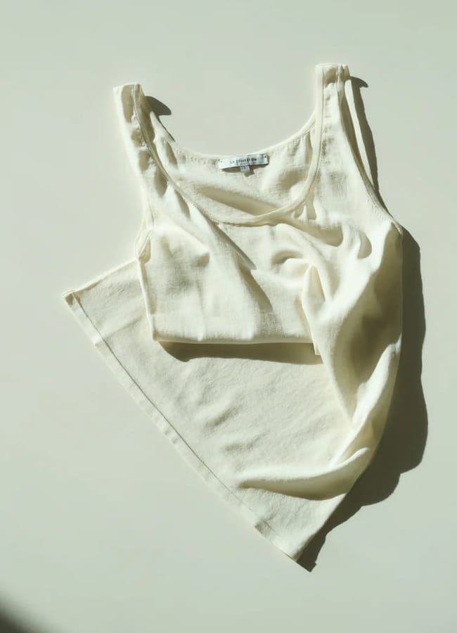 knitted white vest top